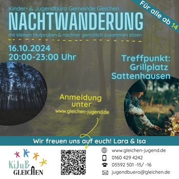 Flyer Nachtwanderung, Infos alle im Text